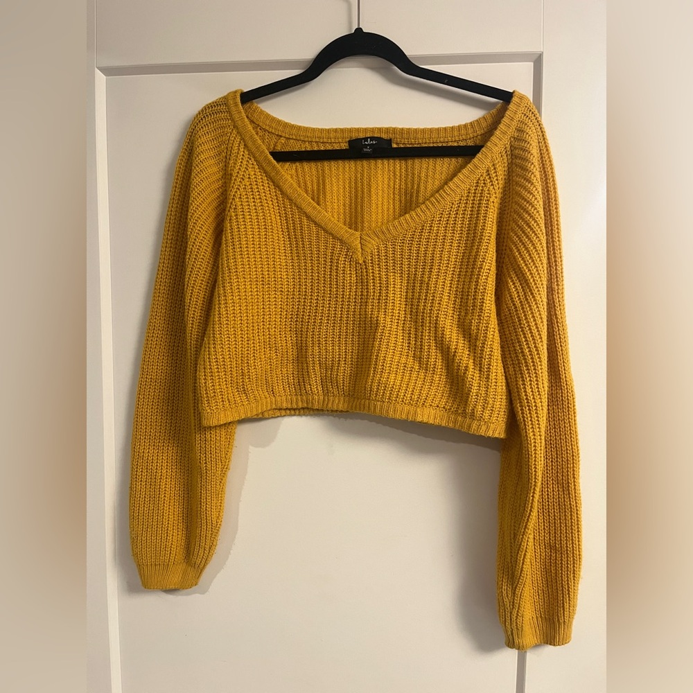 Lulu's Mustard Knit Sweater